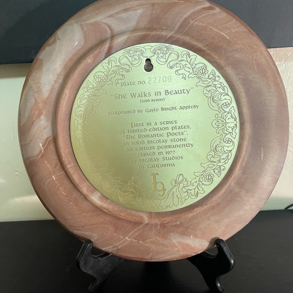 Stunning Vtg LORD BYRON Marble “She Walks in Beauty” Collectors Plate - Picture 10 of 11